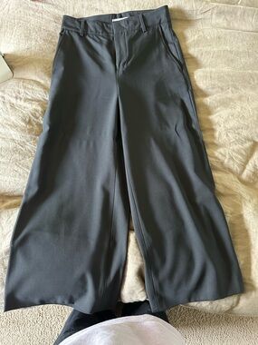 Vince Wool Wide Leg Black Trousers